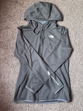 The North Face Charcoal Gray Zip-Up Hoodie with Logo